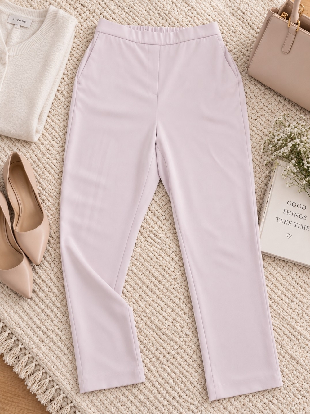 Rachel Zoe Cropped Straight-Leg Pants in Pale Lilac